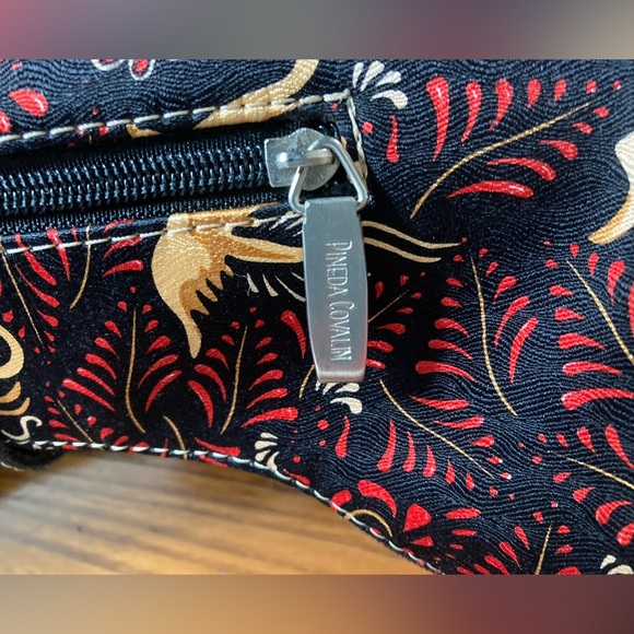 PINEDA COVALIN Vintage Otomi Hobo bag Silk&Leather with stainless steel hardware - Picture 9 of 16